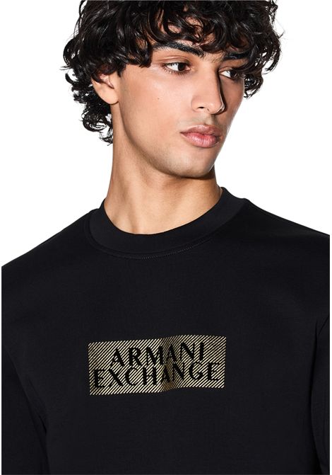 Felpa nera girocollo in cotone ARMANI EXCHANGE | Felpe | XM001892 AF10818MC237
